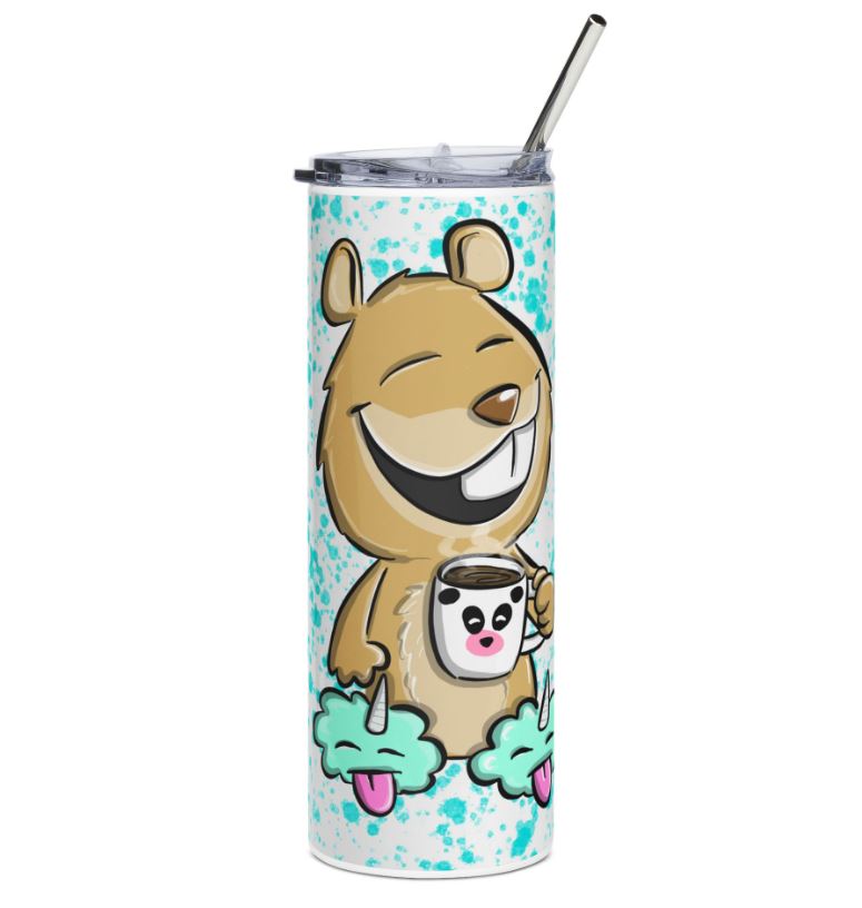"Sip Happens – 20oz Tumbler" Thermobecher Design *Snugmo Questionable Life* Customizable