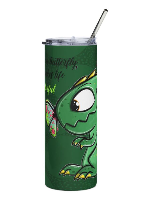 "Sip Happens – 20oz Tumbler" Thermobecher Design *Friendship Butterfly*  Customizable