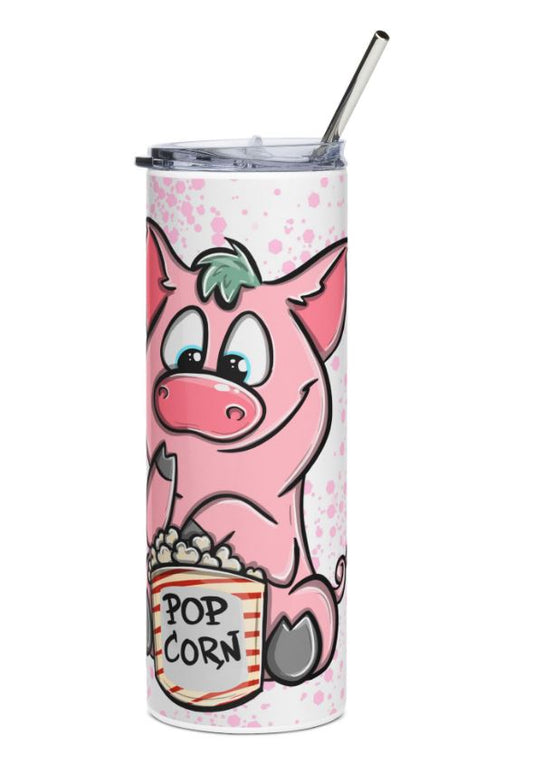 "Sip Happens – 20oz Tumbler" Thermobecher Design *Snack Pig*  Customizable