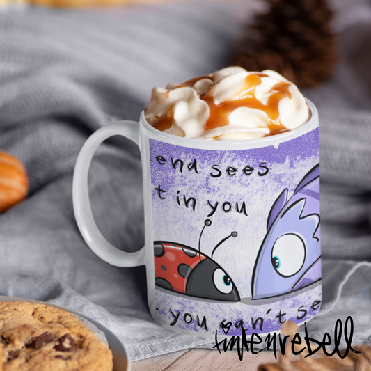 *True Friend* ☕️ Ceramic Mug, (11oz) Customizable
